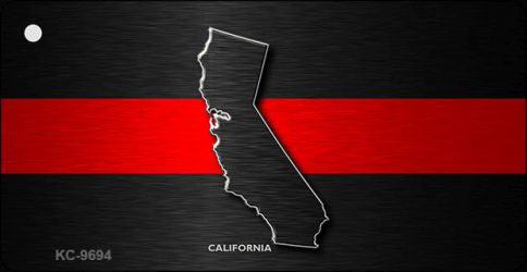 California Thin Red Line Novelty Metal Key Chain KC-9694