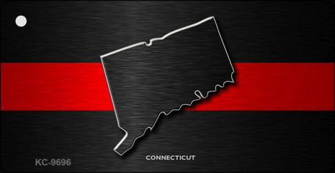 Connecticut Thin Red Line Novelty Metal Key Chain KC-9696