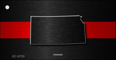 Kansas Thin Red Line Novelty Metal Key Chain KC-9705