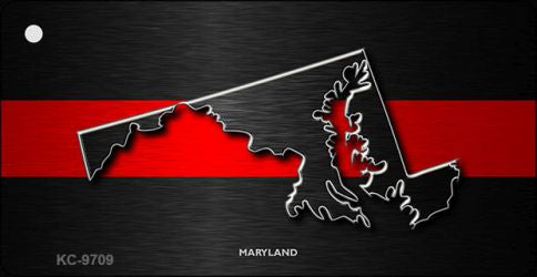 Maryland Thin Red Line Novelty Metal Key Chain KC-9709
