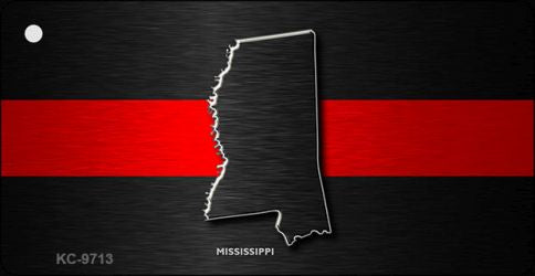 Mississippi Thin Red Line Novelty Metal Key Chain KC-9713