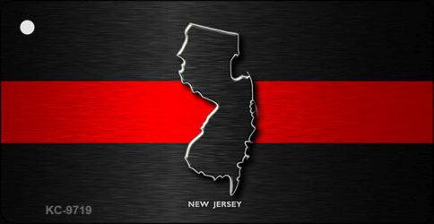 New Jersey Thin Red Line Novelty Metal Key Chain KC-9719