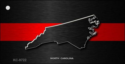North Carolina Thin Red Line Novelty Metal Key Chain KC-9722