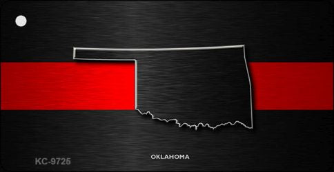Oklahoma Thin Red Line Novelty Metal Key Chain KC-9725