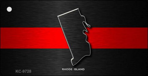 Rhode Island Thin Red Line Novelty Metal Key Chain KC-9728