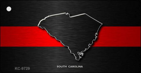 South Carolina Thin Red Line Novelty Metal Key Chain KC-9729