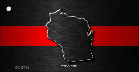 Wisconsin Thin Red Line Novelty Metal Key Chain KC-9738