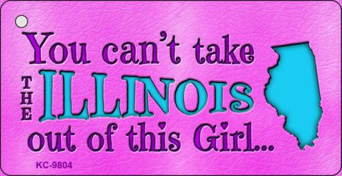 Illinois Girl Novelty Metal Key Chain KC-9804