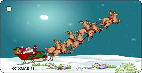 Reindeer And Sleigh Novelty Aluminum Key Chain KC-XMAS-11