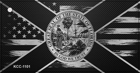 Florida Carbon Fiber Effect Novelty Metal Key Chain KCC-1101