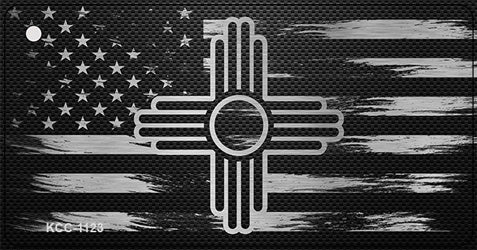 New Mexico Carbon Fiber Effect Novelty Metal Key Chain KCC-1123