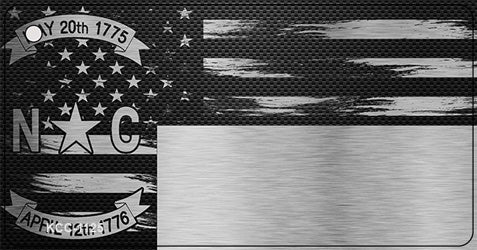 North Carolina Carbon Fiber Effect Novelty Metal Key Chain KCC-1125