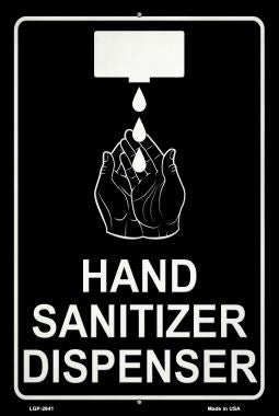 Hand Sanitizer Dispenser Novelty Metal Large Parking Sign LGP-2841