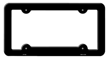 Black Solid Novelty Metal License Plate Frame LPF-002