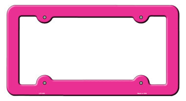 Pink Solid Novelty Metal License Plate Frame LPF-003