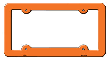 Orange Solid Novelty Metal License Plate Frame LPF-007
