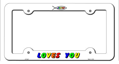 Jesus Loves You Novelty Metal License Plate Frame LPF-027