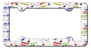 Music Notes Novelty Metal License Plate Frame LPF-028