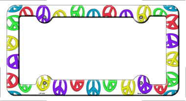 Peace Signs Novelty Metal License Plate Frame LPF-030