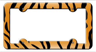 Tiger Print Novelty Metal License Plate Frame LPF-037