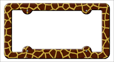 Giraffe Print Novelty Metal License Plate Frame LPF-038