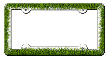 Grass Novelty Metal License Plate Frame LPF-043