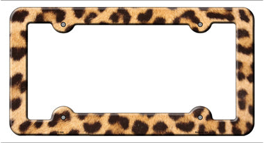 Light Leopard Print Novelty Metal License Plate Frame LPF-044