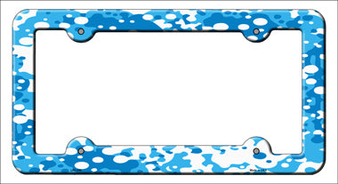 Blue Specks Novelty Metal License Plate Frame LPF-045