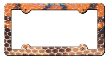 Snake Skin Novelty Metal License Plate Frame LPF-047