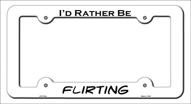 Flirting Novelty Metal License Plate Frame LPF-073