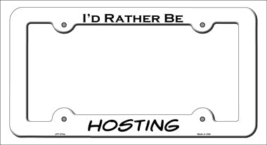 Hosting Novelty Metal License Plate Frame LPF-074