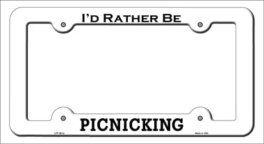 Picnicking Novelty Metal License Plate Frame LPF-081