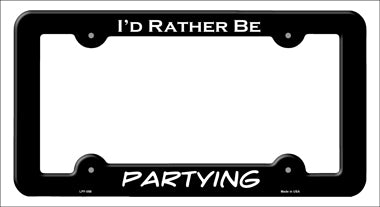 Partying Novelty Metal License Plate Frame LPF-088
