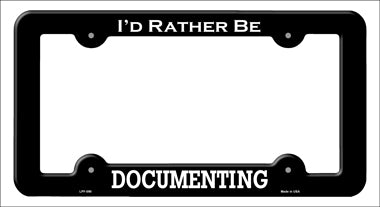 Documenting Novelty Metal License Plate Frame LPF-090