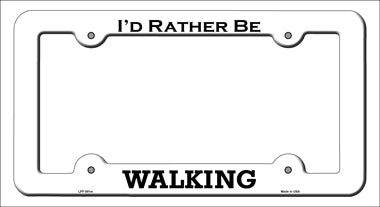 Walking Novelty Metal License Plate Frame LPF-091