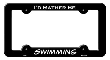 Swimming Novelty Metal License Plate Frame LPF-097