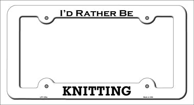 Knitting Novelty Metal License Plate Frame LPF-105