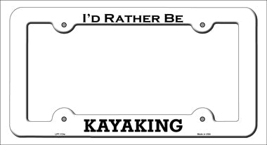 Kayaking Novelty Metal License Plate Frame LPF-113