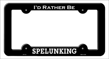 Spelunking Novelty Metal License Plate Frame LPF-114