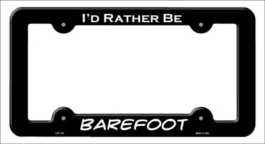 Barefoot Novelty Metal License Plate Frame LPF-132