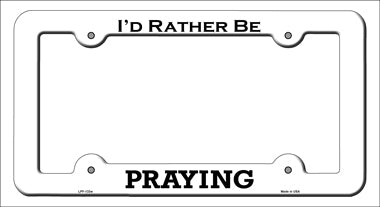 Praying Novelty Metal License Plate Frame LPF-133