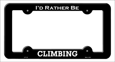 Climbing Novelty Metal License Plate Frame LPF-136