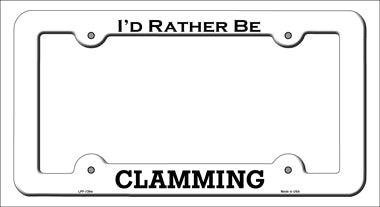 Clamming Novelty Metal License Plate Frame LPF-139