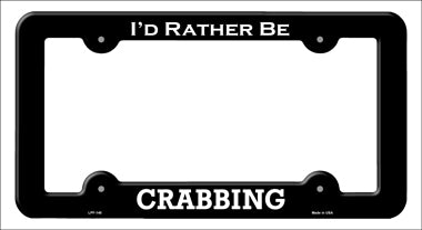 Crabbing Novelty Metal License Plate Frame LPF-140