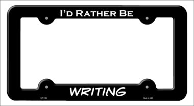 Writing Novelty Metal License Plate Frame LPF-152