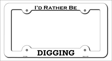 Digging Novelty Metal License Plate Frame LPF-155