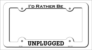 Unplugged Novelty Metal License Plate Frame LPF-157