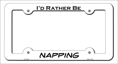 Napping Novelty Metal License Plate Frame LPF-170