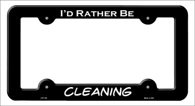Cleaning Novelty Metal License Plate Frame LPF-183