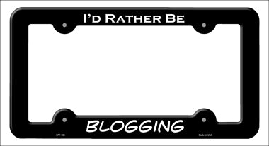 Blogging Novelty Metal License Plate Frame LPF-186